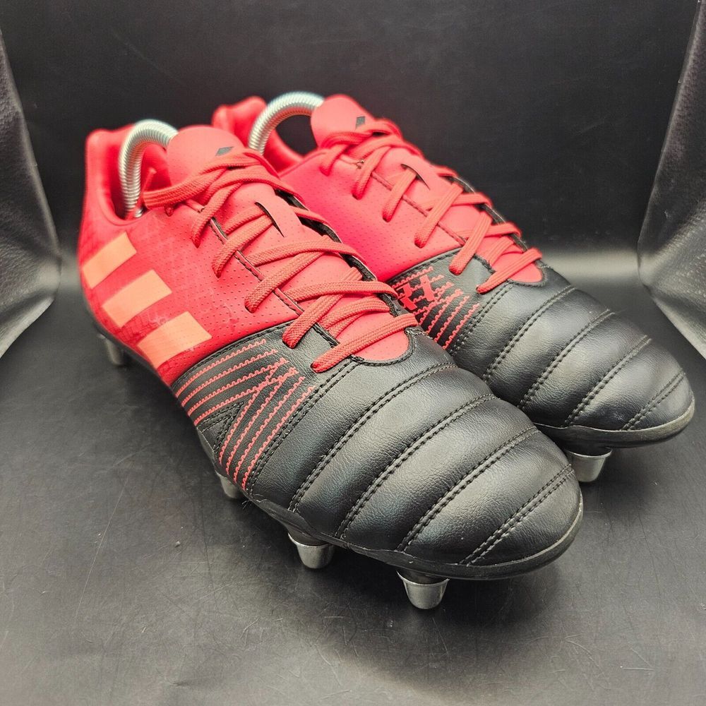 Adidas Kakari X-Kevlar‎ 2 SG Black Red Sz 8 Football Soccer Rugby Cleat EF3397